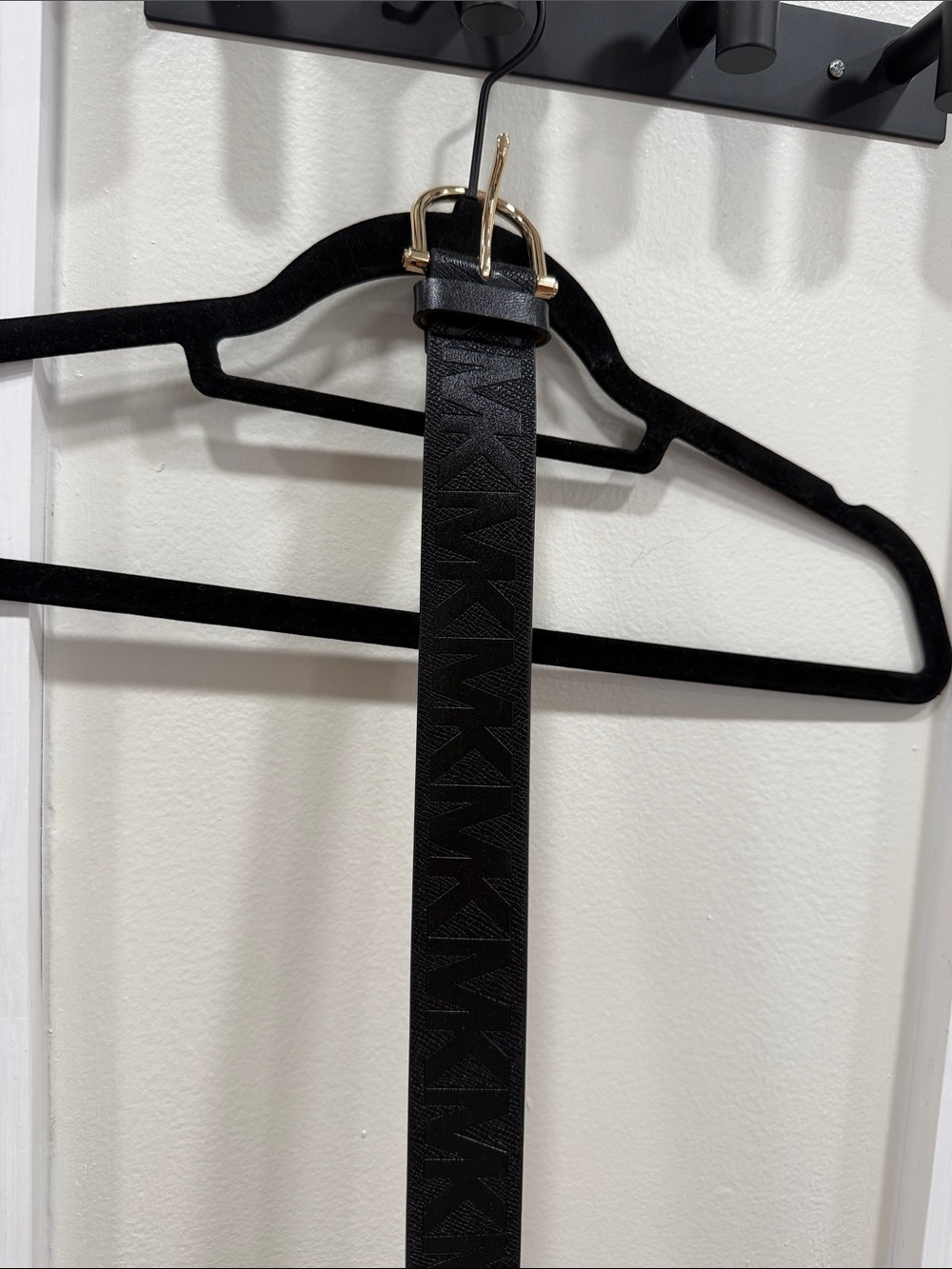 Michael Kors Black Women's Dress Belt with Logo Detail